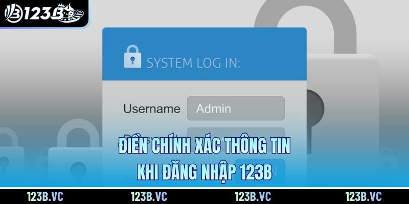 Điền đúng thông tin khi đăng nhập 123B